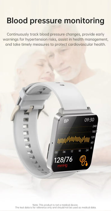 1.96" Bluetooth Smartwatch – Track Glucose, ECG, Blood Pressure, SpO2 & More