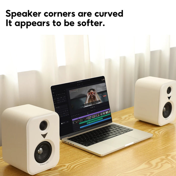 Wooden Bluetooth Studio Speakers with Subwoofer Output