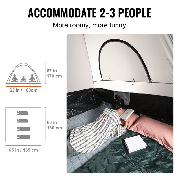Truck bed tent with waterproof PU double layer and rainfly