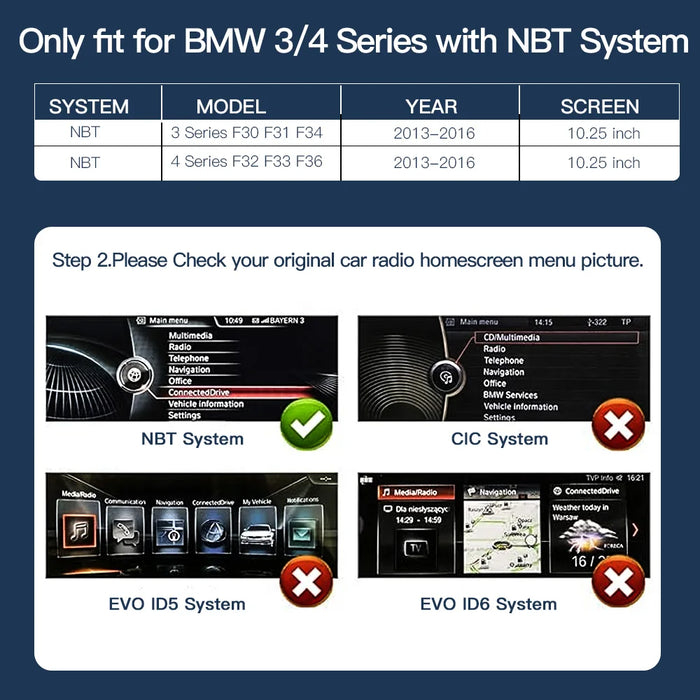 10.25" Wireless CarPlay Screen for BMW F Series Models