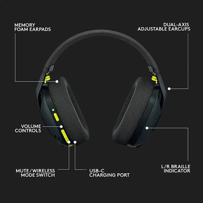 Wireless Bluetooth Gaming Headset 24GHz Over-Ear Surround Sound - White