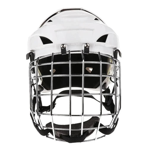 Sturdy metal cage for full face protection, ensuring safety without compromising visibility during gameplay
