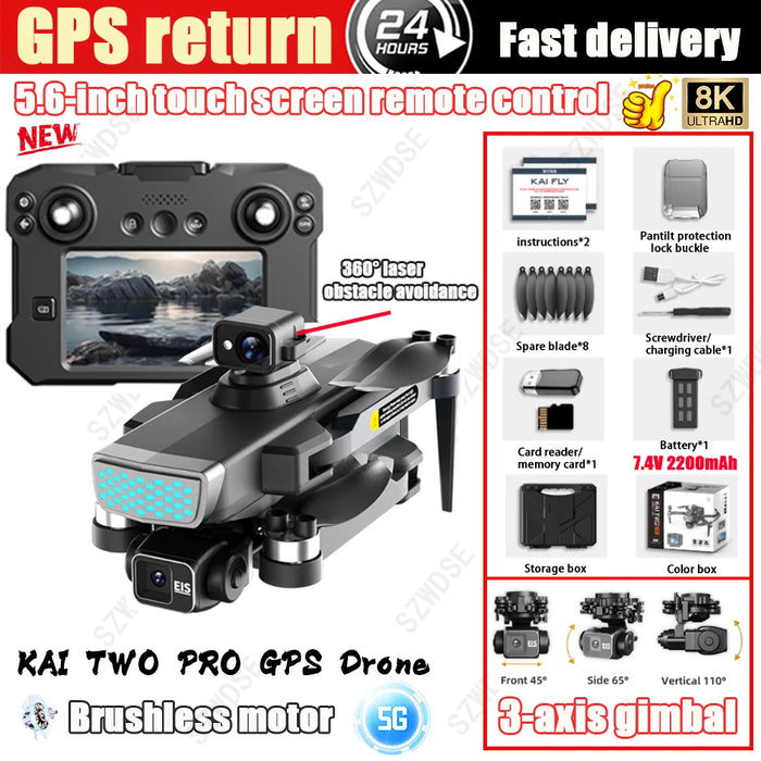 Portable 8K Camera Drone with Laser Obstacle Avoidance OAS-Screen control