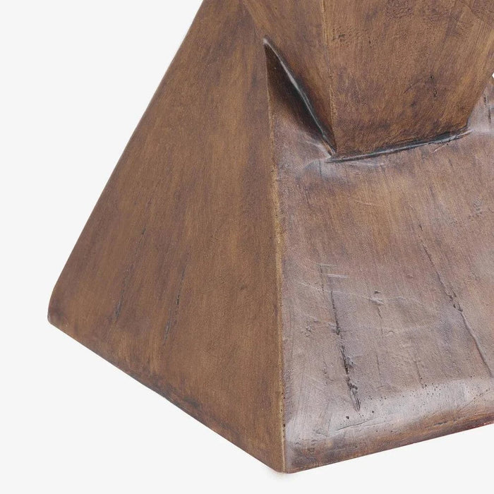 Modern geometric lightweight concrete accent table for indoor and outdoor use