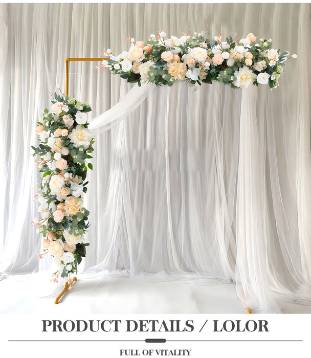 Artificial Floral Row Pink White Decor