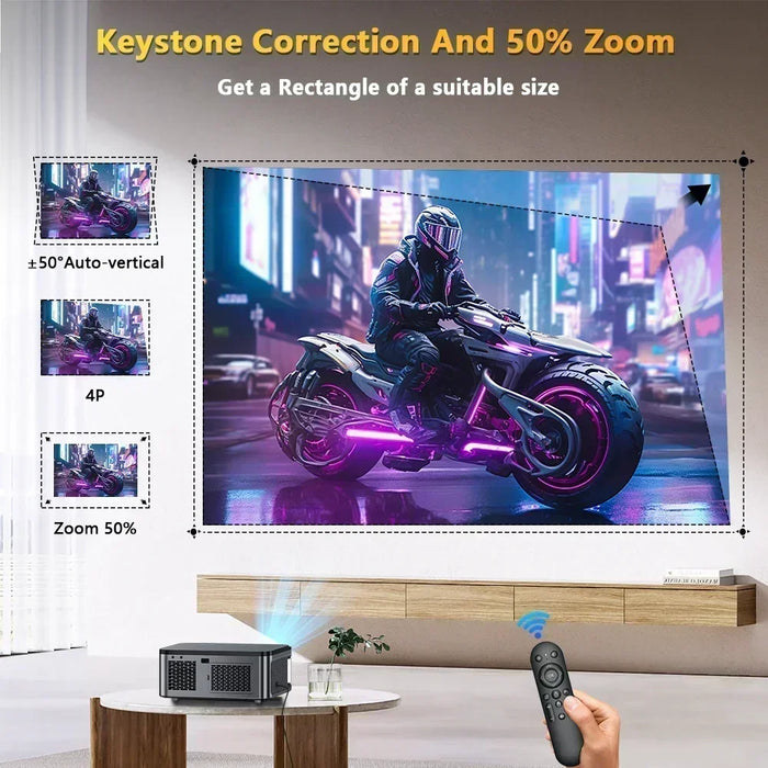 Portable 4K Android Projector with Bluetooth