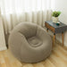 Large dark khaki inflatable sofa chair PVC lounger for comfortable living room seating