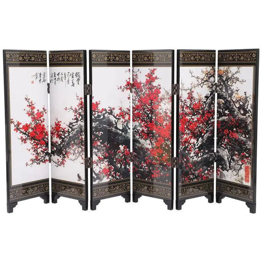 Elegant red lacquerware finish desk divider for privacy and decor