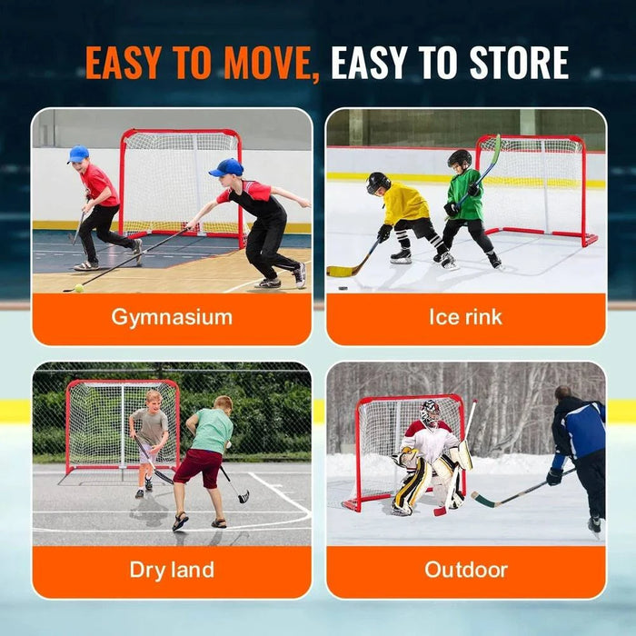 Portable Lightweight Steel Youth Hockey Net 120x90cm Hockey Goal - FLUXA