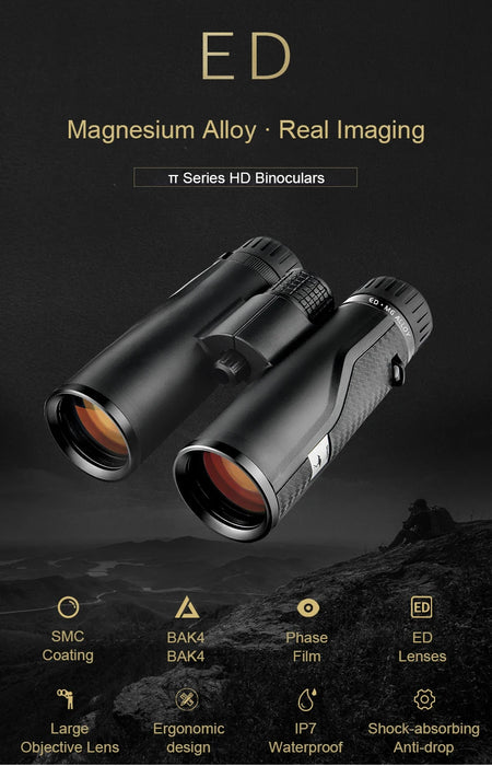 Long Range 10x42 Binoculars IPX7 Waterproof for Outdoor Use