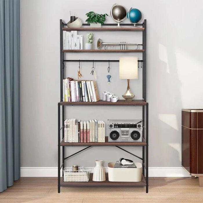 Sturdy Iron Frame and MDF Board Shelves with Vintage Industrial Style
