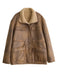 Thick warm coffee-colored suede reversible jacket for women in size large
