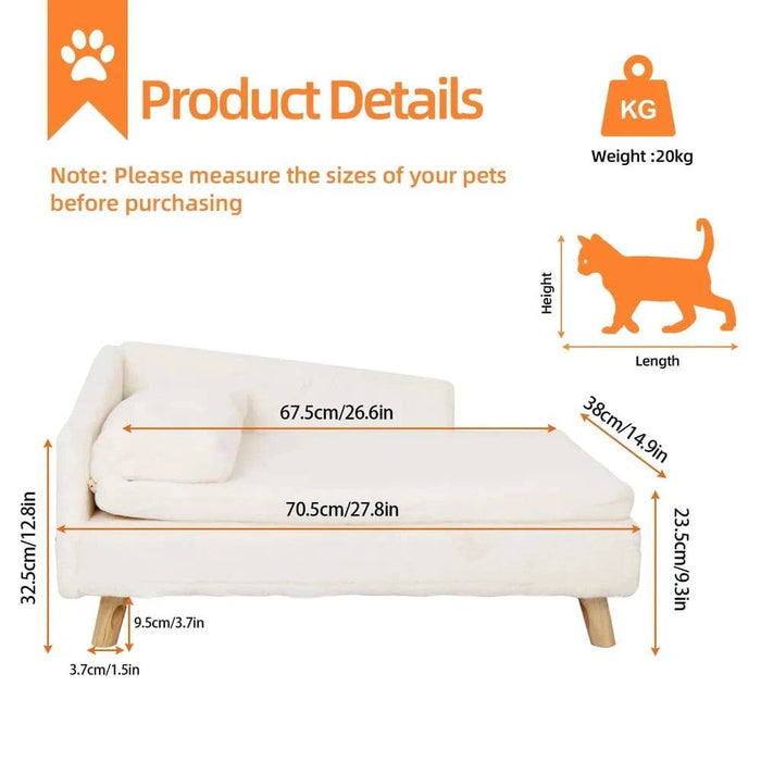 L-Shape Cat and Dog Sofa Bed - A comfortable and stylish pet bed for your furry friends to relax and sleep on