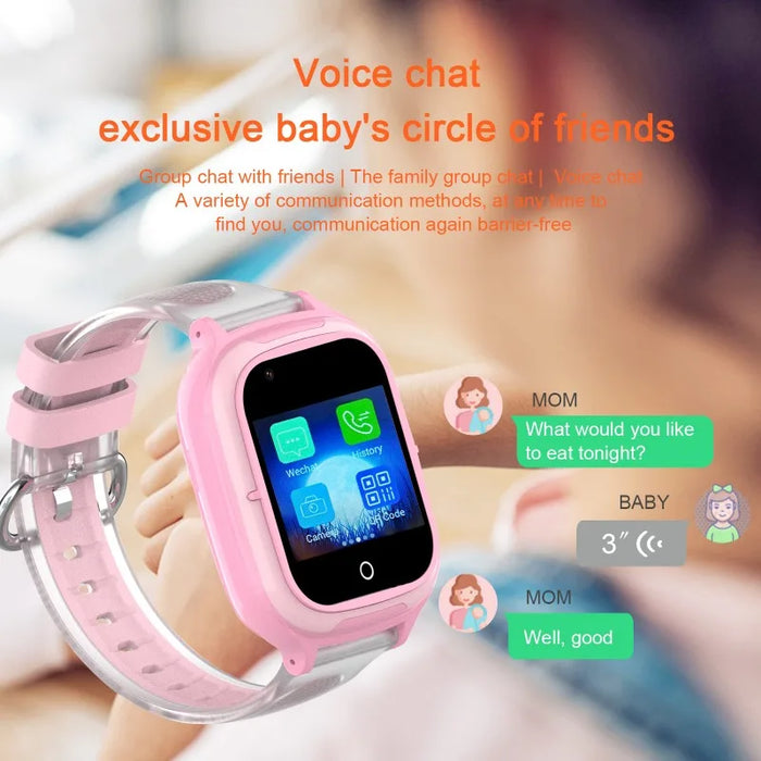 Waterproof GPS Tracker Watch for Kids with SOS, Pink