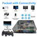 Package contents include retro game console, wireless controller, HDMI cable, and power adapter