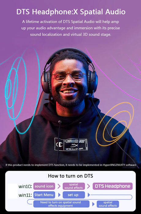 Over Ear Wired Gaming Headset with DTS Sound and Mic