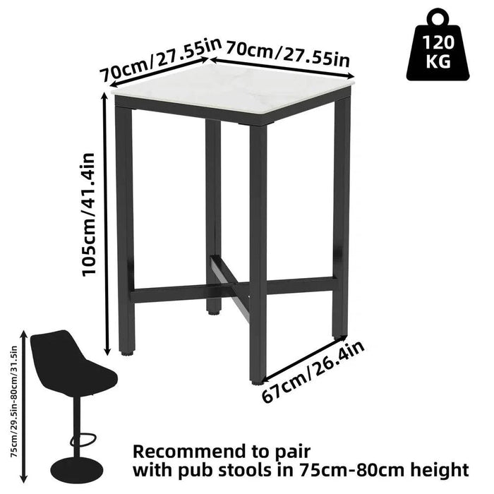 Compact Design Glossy White Bar Table for Pubs and Coffee Shops