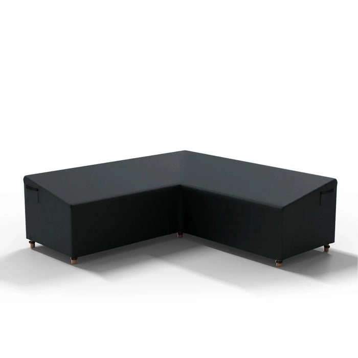 Waterproof black sectional sofa cover for V-shaped couch, 228x228x85x78cm