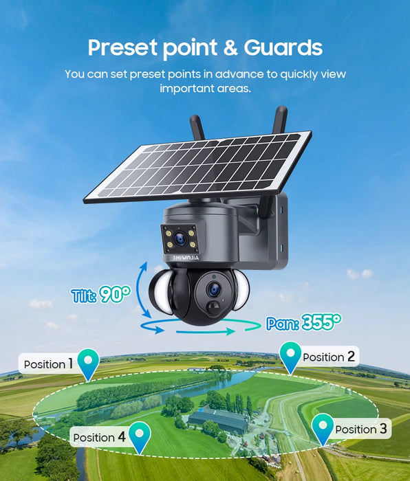 4K 8MP Solar Camera with WIFI and Outdoor Dual Lens