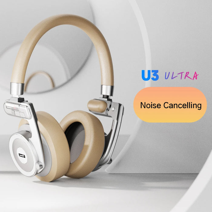 Silver Bluetooth Headphones with ANC, App Support, Volume Control