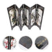 Folding Desktop Desk Divider Black Lacquerware Privacy Panel in sleek black finish on wooden construction