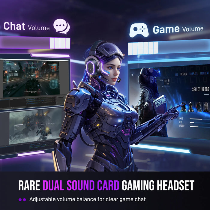RGB Gaming Headset with 7.1 Surround & Detachable Mic