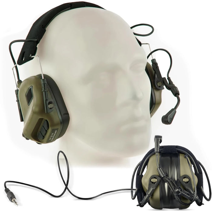 Tactical Aviation Shooting Headset with Active Noise Cancellation (Grey)