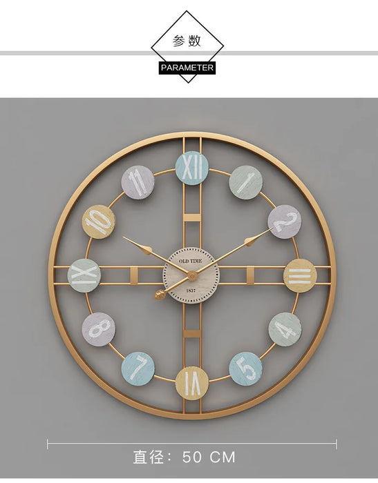 Modern Decorative Wall Clock with Silent Movement, 24-Hour Display