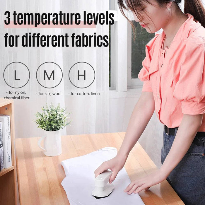Portable Mini Electric Cordless Iron Rechargeable Dry Wrinkle Remover Touch-Up Iron for Home, Travel & Business - White - Compact and rechargeable iron for wrinkle-free clothing on-the-go