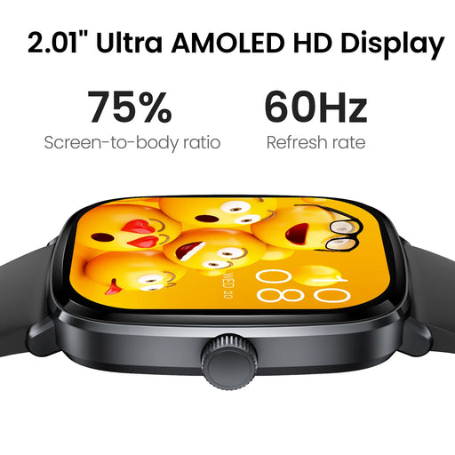 Black Smartwatch with 3 Straps and Health Monitoring