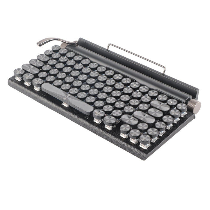 Wireless Vintage Mechanical Keyboard with Blue Switches and 7-Color RGB Backlighting