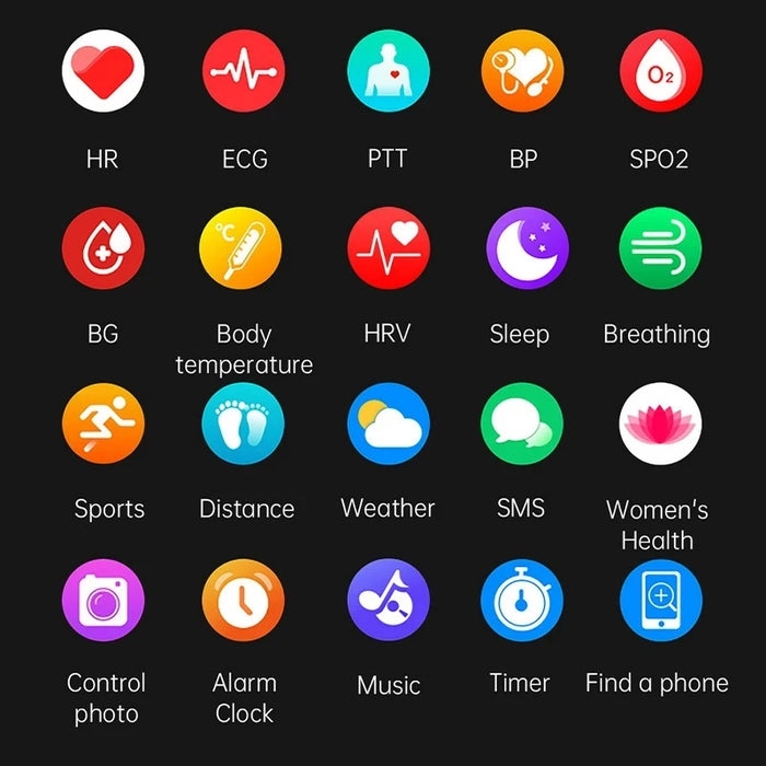 1.39" Smartwatch with ECG, Blood Sugar, Heart Rate & Fitness Modes