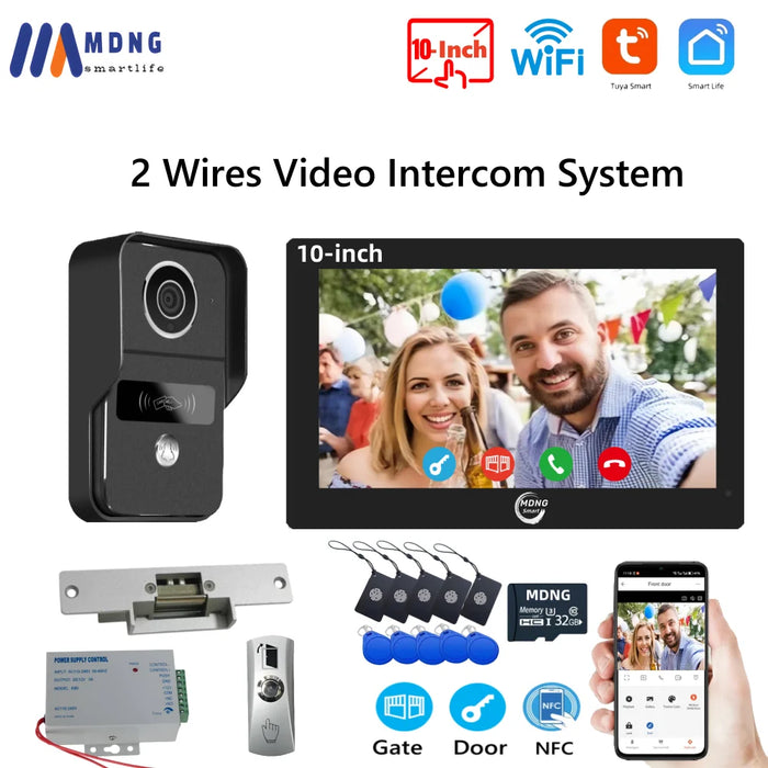 10" Smart WiFi Video Intercom Doorbell with 1080P Camera