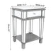Mirrored Surface and Drawer with Crystal Handle