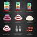 32Pcs T-Shape Car Detail Polishing Pads - Wool Buffing Pads for Car Polisher & Electric Drill (1 Set-M16 Thread) - FLUXA