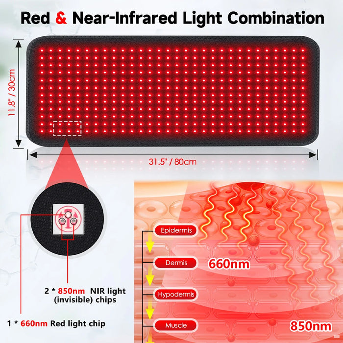 Red & Infrared Therapy Heating Pad with Light Cushion for Muscle Pain Relief