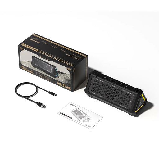 40W outdoor Bluetooth speaker in sleek black with RGB lighting