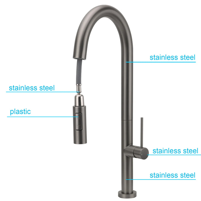Pull Out Kitchen Mixer Tap with 2-Mode Spray Head