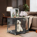 Luxury black and transparent dog crate with 4 silent wheels