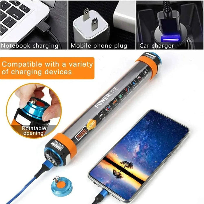 Portable LED Camping Light - USB Rechargeable Waterproof Lantern (D15) - FLUXA