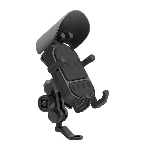 Motorcycle phone holder with wireless charger mounted on handlebar