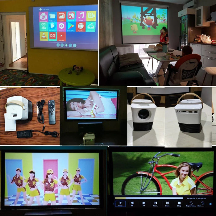 Mini Projector, Android Optional, 120 ANSI Lumens, 100" Display, White
