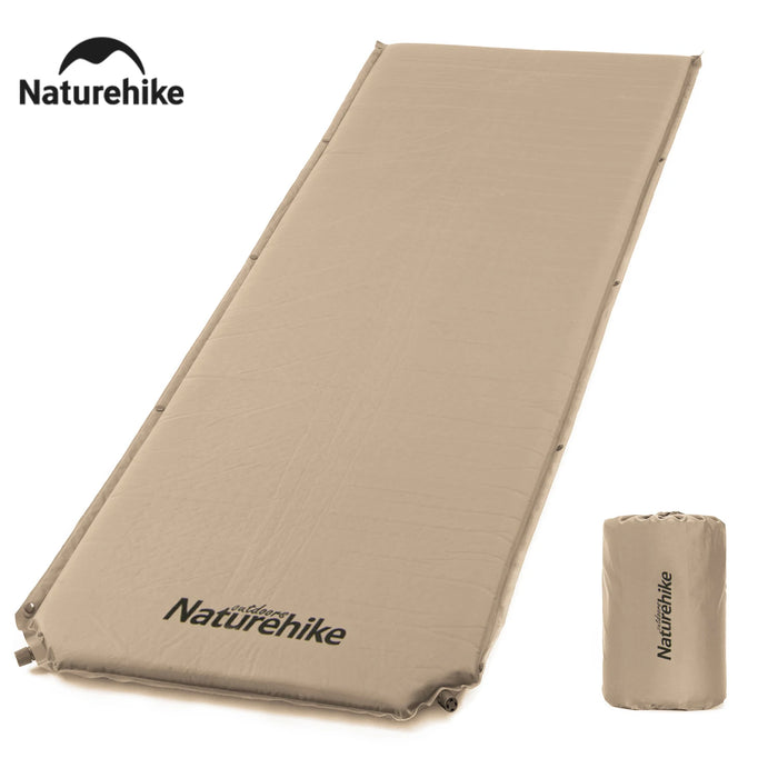 Automatic Inflatable Camping Mat in Khaki, waterproof and durable for outdoor use