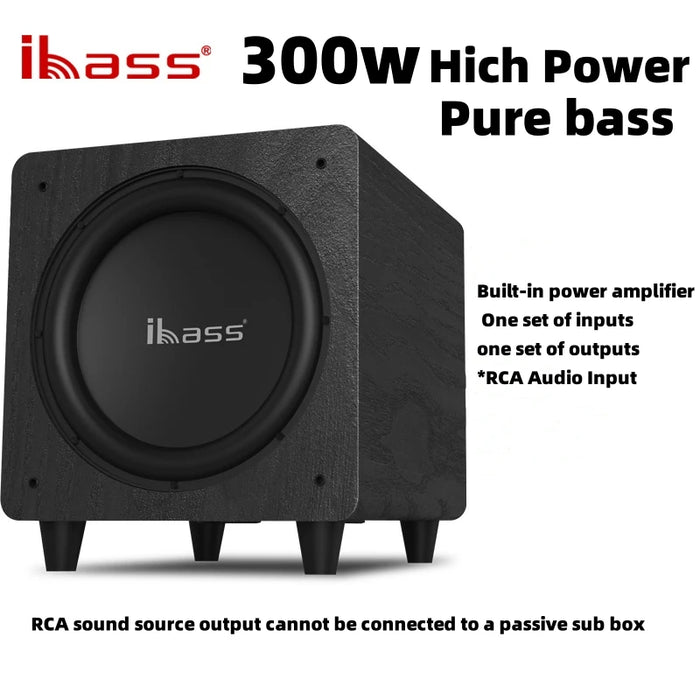 Portable 8-Inch 100W Subwoofer with Bluetooth, EQ & USB Input Black