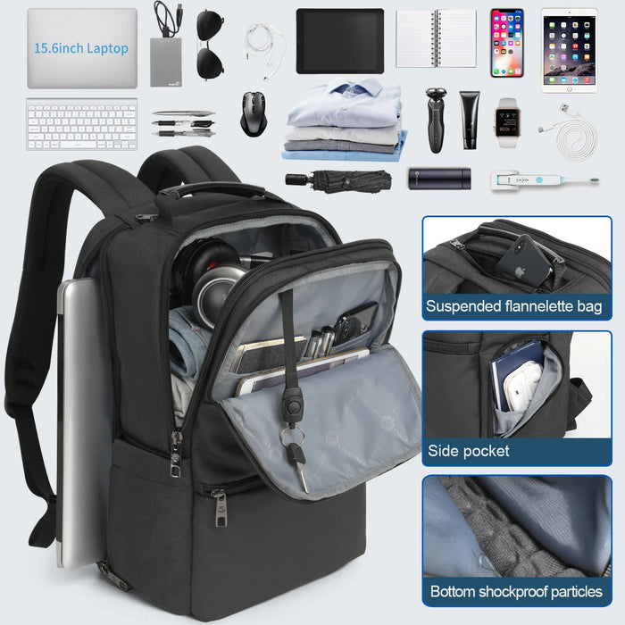 19-inch Travel Backpack with Expandable Capacity for Business and School Use