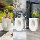 Cream U-Shaped Concrete Side Table for Indoor Outdoor Use