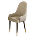 Set of 2 mid-century modern faux leather dining chairs in creamy white-gray