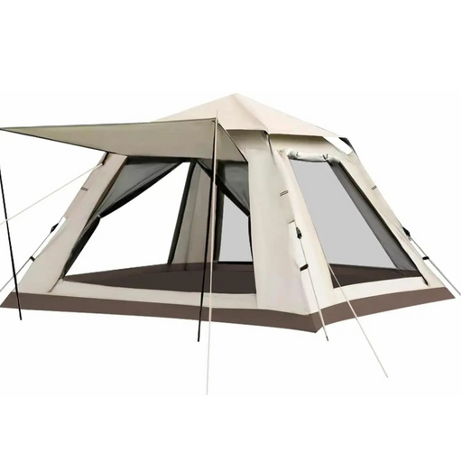 3-5 person off-white pop-up tent for camping and outdoor activities