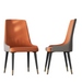 Dining chairs set of 2 in bold orange microfiber leather with lion knocker, perfect for kitchen or restaurant seating