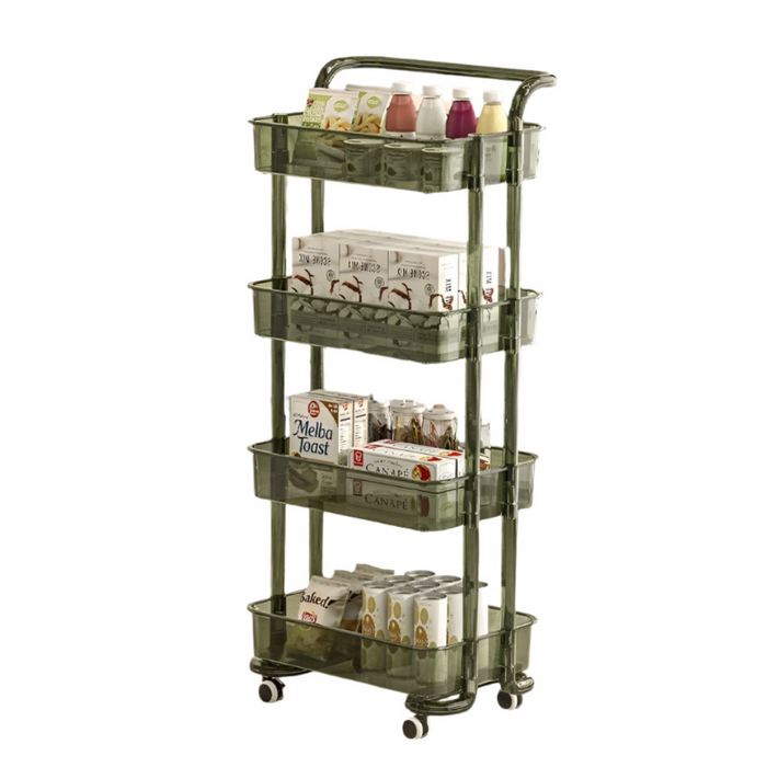 Multi-Tier Rolling Organizer Cart for Kitchen, Bathroom & More 4 layers-green